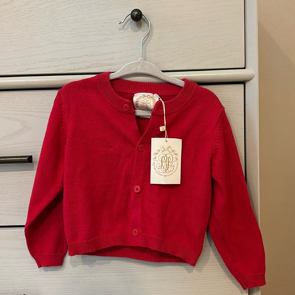 TBBC red cardigan sweater 18-24 months unisex NWT - Picture 1 of 3